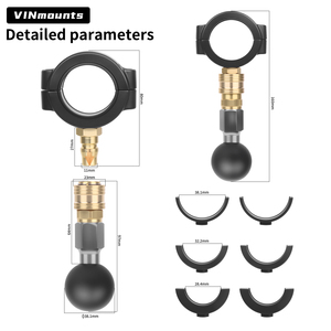 VINmounts Base de liberación rápida para abrazaderas de 28-38mm, para localizadores de peces y aplicaciones industriales - Product Image 3