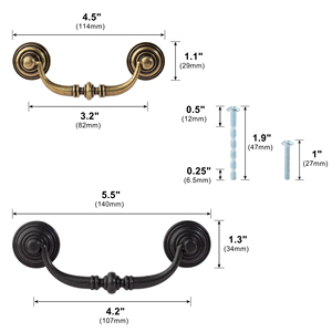 Antique Bronze <strong>Black</strong> Knurled <strong>Door</strong> Handle Luxury Kitchen Cabinet <strong>Doors</strong> Pulls and Handles Metal <strong>Knobs</strong> for Wooden Cupboard Closet - Product Image 5