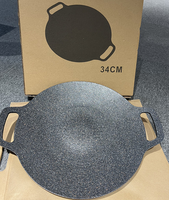 Poêle à barbecue en aluminium de haute qualité avec logo personnalisé, poêle à barbecue coréen