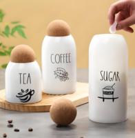 Pot en verre avec bouchon en liège, bocal personnalisé pour épices, récipient alimentaire, ensemble de pots de rangement en verre blanc pour cuisine