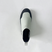 Bottes de pluie à cheville élastique bicolores blanc et noir, embout renforcé, imperméables, antidérapantes, pour usage quotidien