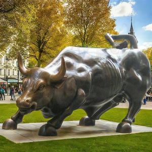 Statua del Toro di Wall Street in Bronzo <span class=keywords><strong>Antico</strong></span> a Grandezza Naturale, Finitura Patinata, Dimensioni Personalizzabili, Scultura in Metallo per <span class=keywords><strong>Giardino</strong></span> - Product Image 1