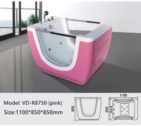Baignoire pour bébé de couleur blanche avec lumières de massage en verre, bulles d'air, rose, bleu, baignoire pour bébés, piscine pour enfants