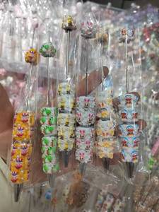 Stylos à perles DIY best-sellers transfrontaliers, stylos à bille robustes en argile souple, fournitures scolaires mignonnes - Product Image 3