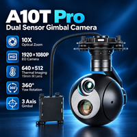 Kamera Termal Drone A10T Pro Sensor Ganda 10X Optical Zoom 1920x1080P EO 19mm IR 360 Derajat