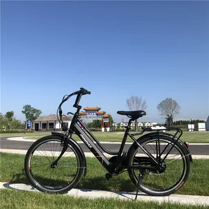 新款热卖铝合金车架350w36v电源中型锂电池电动城市自行车女ebike