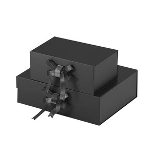 Caja de regalo A4 con cierre magnético de tablero rígido grande plegable con logotipo Deboss en relieve personalizado con cinta - Product Image 4
