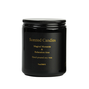 Bougie d'aromathérapie cylindrique noire en cire de soja, sans fumée, pour plantes d'intérieur, cadeau de niche, pour les fêtes de Diwali, luxueuse - Product Image 5