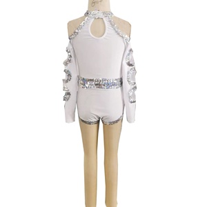 Justaucorps de danse à paillettes brillantes, extensible en spandex, tenue de danse latine, costume de danse pour la scène, pratique - Product Image 2