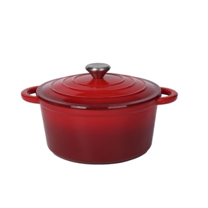 <span class=keywords><strong>Cocotte</strong></span> <span class=keywords><strong>en</strong></span> <span class=keywords><strong>fonte</strong></span> émaillée rouge foncé, four hollandais rond multi-usages pour braiser et rôtir - Product Image 6
