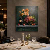 Peinture à l'huile murale créative religieuse occidentale de l'âge moyen, représentant un panier de fruits, peinte à la main, nature morte, 30*40 pouces