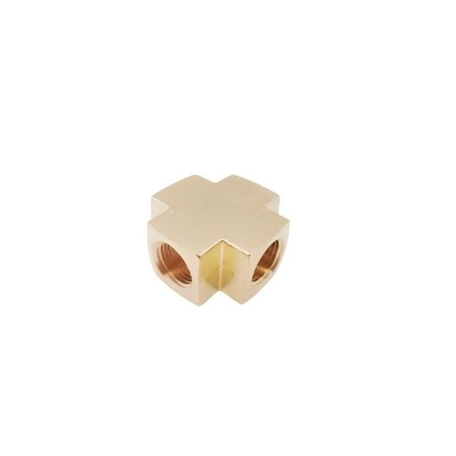 Factory Customized Inner 1/8" 1/4" 1/2" NPT Thread Female Cross 4 Way Connector Brass Pipe Fittings
