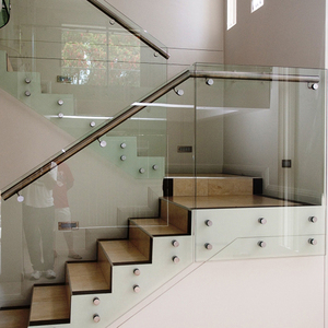 Corrimano montatura laterale stallo ringhiera in vetro <span class=keywords><strong>per</strong></span> scale di casa Base rotonda <span class=keywords><strong>per</strong></span> parete in legno - Product Image 4