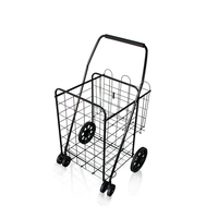 Chariot à main pliable antirouille avec Logo personnalisé, petit chariot de supermarché en alliage d'acier pliable pour épicerie végétale