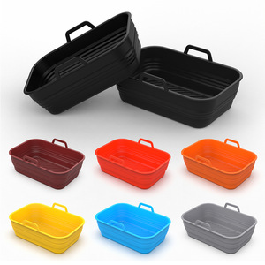 Grandes feuilles de cuisson rectangulaires en silicone épaissies et pliables, paniers rapides et flexibles pour friteuses à air chaud et fours - Product Image 2