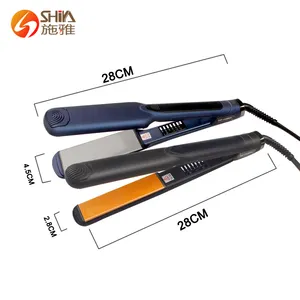 New hair styling tools 2 em 1 de titânio e cerâmica melhor plano de ferro alisador de cabelo e modelador para cabelos afro dupla voltagem