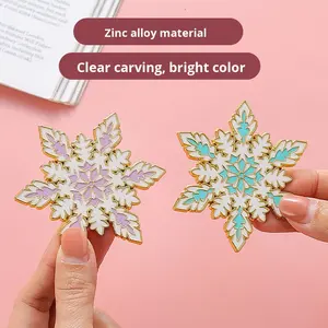 Imanes de nevera de ciudad pintados pequeños, de Metal copo de nieve, atracciones turísticas, recuerdos creativos culturales, pegatinas magnéticas para - Product Image 1