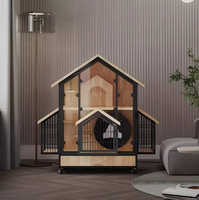 USMILEPET Villa pour chat, maison pour chat orientale, maison pour chat en bois, élégante, décorative, artisanale, de luxe, en bois massif, cage pour chat d'intérieur