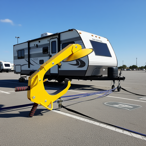 Verrou de roue de remorque robuste jaune pour remorques de camping-car avec points d'ancrage et fonction de sécurité antivol D0100H535R2 - Product Image 2