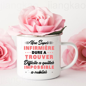 Tasses à café en émail imprimées arc-en-ciel « Meilleure infirmière <span class=keywords><strong>du</strong></span> <span class=keywords><strong>monde</strong></span> », mugs à jus, tasses à lait chaud, cadeau pour infirmière - Product Image 6