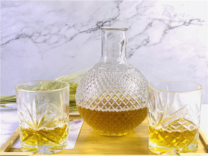 New Design Luxury Crystal Glass Bottle <strong>Wine</strong> <strong>Decanter</strong> Engraved Diamond <strong>Wine</strong> Jug <strong>Set</strong> for Business Gifts - Product Image 2