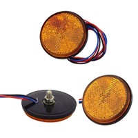 12V Auto Moto Rond Feux Arrière Tourner Singal Lumière ATV LED Réflecteurs Camion Côté Marqueur Feux D'avertissement 24SMD Accessoires