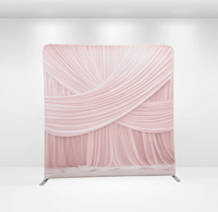 Support de toile de fond 8x8 pieds avec cadre métallique et fond zippé, housse en tissu imprimée sur mesure pour décoration de mariage, fête ou photomaton
