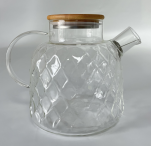 Théière à eau bouilloire en verre théière de grande capacité 1L bouilloire à eau froide transparente haute borosilicate
