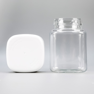 Pot en plastique transparent de qualité alimentaire 19 oz 580 cc, bouteille carrée vide pour bonbons gélifiés 300 ml 10 oz avec bouchon sécurité enfant - Product Image 4