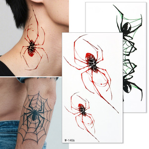 Tattoo <b>Sticker</b> Dark Skull Spider Temporary Tattoo Arm Waterproof Digital Printing One Size <b>Personality</b> Style - Product Image 2