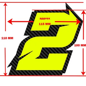 Pegatina Reflectante de Vinilo para Motocicleta, Número de Carrera Fluorescente de Neón de 100 mm, Resistente al Agua y a los Rayos UV, Diseño JDM - Product Image 6