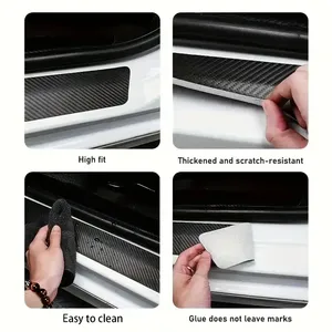<span class=keywords><strong>Protector</strong></span> Universal para Umbral de Puerta de <span class=keywords><strong>Coche</strong></span>, Cubierta Protectora de Cuero con Textura de Fibra de Carbono Antirrayas para Estribos de <span class=keywords><strong>Coche</strong></span> - Product Image 3