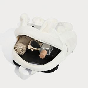 Design Designs and Customizes Cute Cartoon <b>Backpacks</b> Ita Bagsautumn and Winter Plush Bags and Large-capacity Fluffy <b>Backpacks</b> - Product Image 3