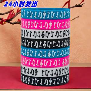 Bracelets en silicone avec notes musicales, lot de 8, bijoux colorés à la mode pour hommes et femmes - Product Image 5