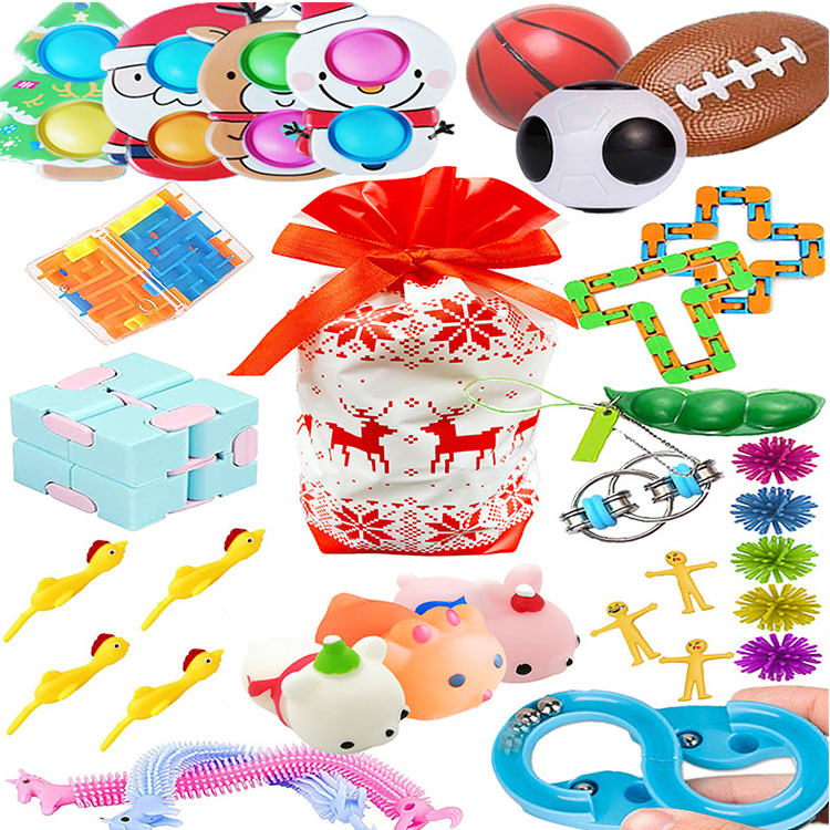 На Рождество и Хеллоуин; Фиджет-это декомпрессионный набор детей стресса тревога эластичные пуш-ап пузырь игрушки Fidget наборы для ухода за кожей