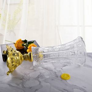 Della boemia di cristallo di lusso <span class=keywords><strong>vaso</strong></span> di vetro <span class=keywords><strong>con</strong></span> metallo oro decorativo di base del basamento footed - Product Image 5