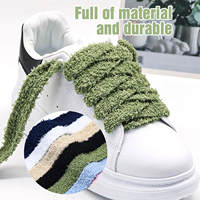 WEGOODZF Baskets en Toile Décontractées Personnalisées de Haute Qualité de 2.2cm de Large Lacets Plats Doux et Moelleux en Polyester et Peluche-Paire