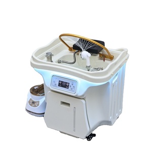 Kisen Évier portable pour soin capillaire sans plomberie, avec fonction vapeur, luminothérapie LED, roulettes et prise universelle - Product Image 1