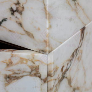 Meuble-lavabo moderne en marbre Calacatta Viola d'<span class=keywords><strong>Italie</strong></span>, unité complète pour hôtel et villa, décoration de salle de bain - Product Image 6