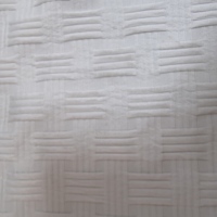 Tissu en polyester extensible à texture de panier blanc pour literie haut de gamme et housse de matelas, tissu de matelas jacquard tricoté