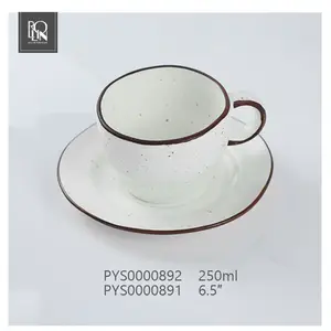 Недорогие чашки и блюдца для чая и кофе в винтажном стиле из тонкого фарфора с цветной глазурью