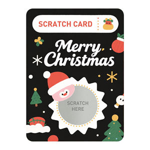 Kartu tahan-goresan Natal Foil meriah kustom, 1k buah, permainan pengungkap hadiah, <span class=keywords><strong>Promo</strong></span> liburan, Logo OEM - Product Image 3