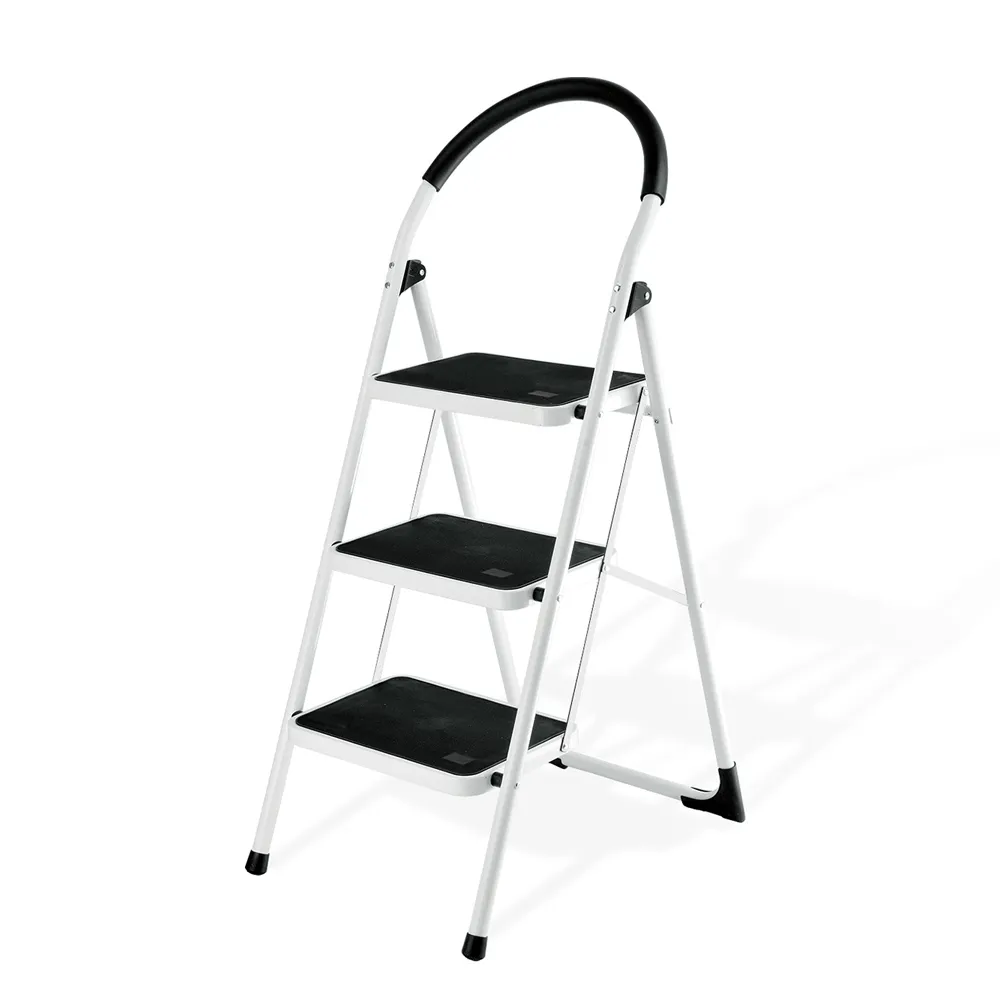 Hot Koop 3 Been Staal Stap Veiligheid Hoge Kwaliteit Opvouwbare Huishoudelijke Aluminium Ladder