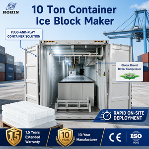 Machine à glace en blocs mobile de 10 tonnes, autonome, pré-câblée, en SUS304, pour sites miniers et de construction - Product Image 1