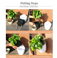 Pot Tanaman Hidroponik Gantung Dinding Resin Bulat Kreatif, Penyiram Otomatis, Cocok untuk Pothos, Tersedia Grosir