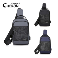 Sac à bandoulière pour homme, sac de sport tendance unique avec chargement USB, sac de poitrine avec logo, pour adolescents garçons 2022