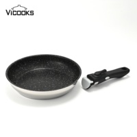Panci Masak Anti Lengket Batu Marmer, Set Panci dan Wajan Stainless Steel Dua Sisi Induksi Alas Ganda untuk Memasak
