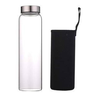 Pronto per la spedizione 500 ml trasparente borosilicato alta <span class=keywords><strong>bottiglia</strong></span> di <span class=keywords><strong>acqua</strong></span> di <span class=keywords><strong>vetro</strong></span> per il commercio all'ingrosso - Product Image 1