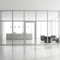 Sistem Partisi Dinding Kaca Modular Aluminium 83mm, Pemasangan Cepat, Kedap Suara untuk Kantor Modern, Sekolah, Gudang