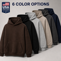 Gudang JKM USA Tersedia  Grosir Hoodie Fleece 350gsm Oversized 6 Warna Drop Shoulder Pengiriman Cepat Hoodie Vintage untuk Unisex